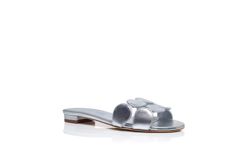 Haribalmuflat, Silver Nappa Leather Flat Sandals - US$875.00