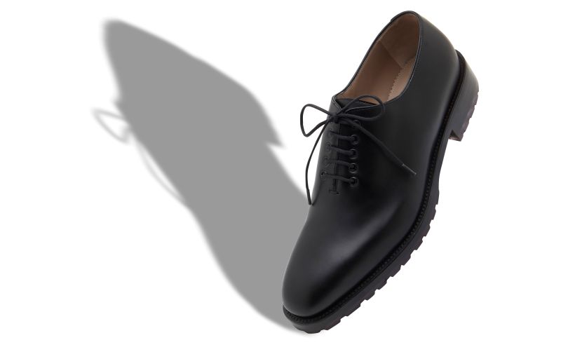 Designer Black Calf Leather Lace Up Shoes