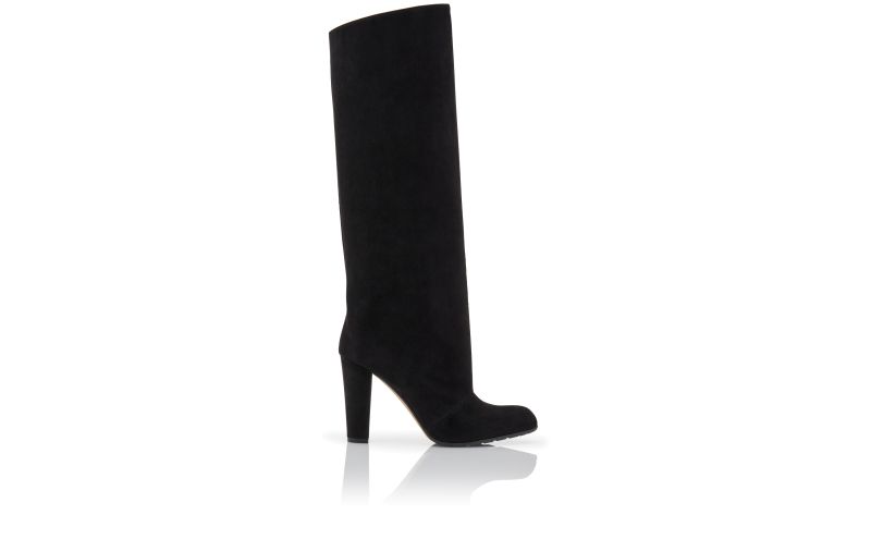 Side view of Garda, Black Suede Knee High Boots - US$1,395.00