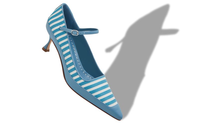 Mitwasi, Blue Cotton Pointed Toe Pumps - £408.00 