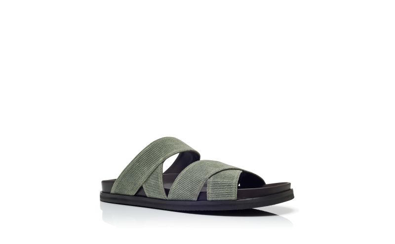 Seaton, Khaki Suede Crossover Sandals - US$373.00