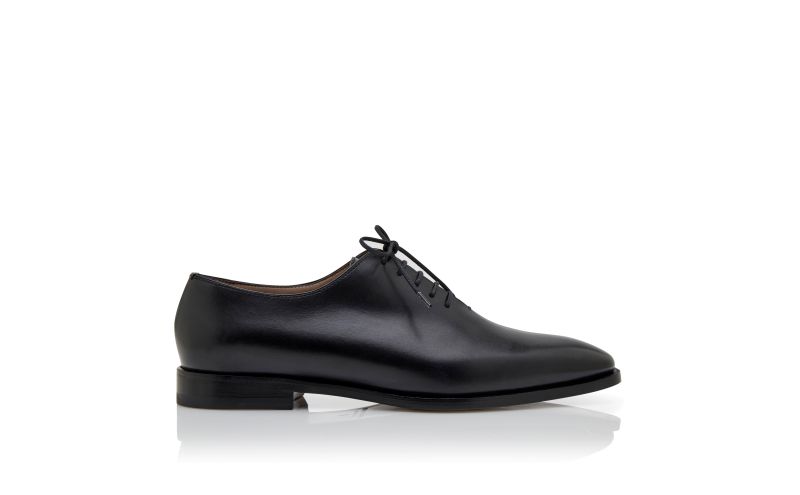 Side view of Snowdon, Black Calf Leather Lace Up Shoes - AU$1,775.00