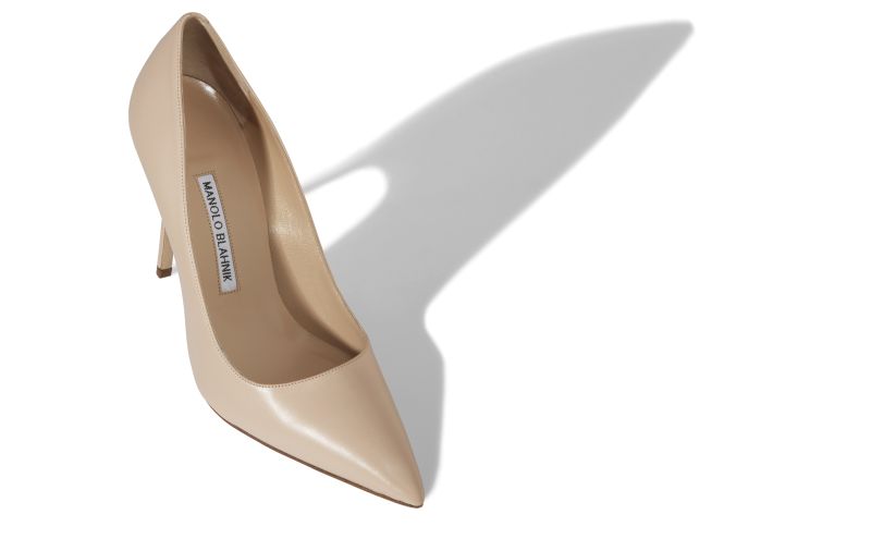 Bb calf, Taupe Calf Leather Pointed Toe Pumps - AU$1,195.00 