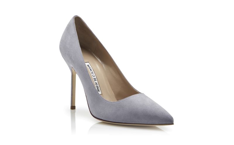 Bb, Light Grey Suede Pointed Toe Pumps - CA$945.00