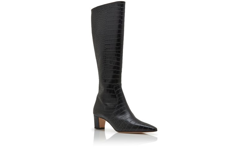 Penelope, Black Calf Leather Knee High Boots  - AU$2,695.00