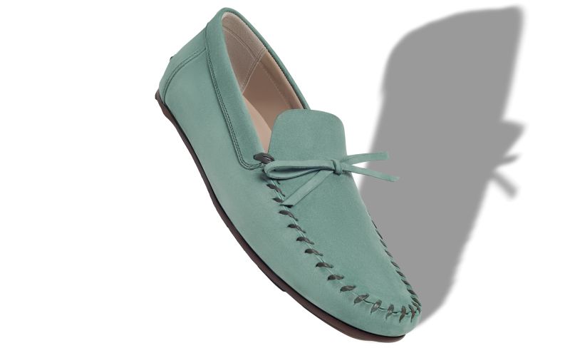 Gargano, Dark Green Calf Leather Slippers - US$1,025.00 