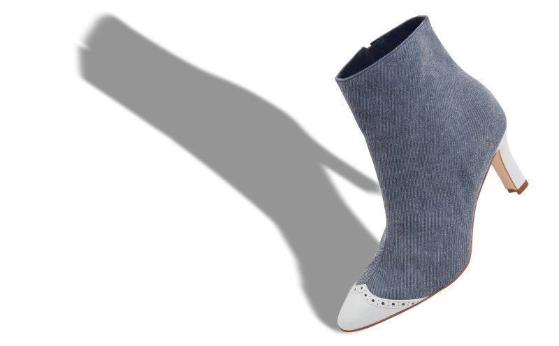 Botagatha, Blue and White Denim Ankle Boots - US$945.00