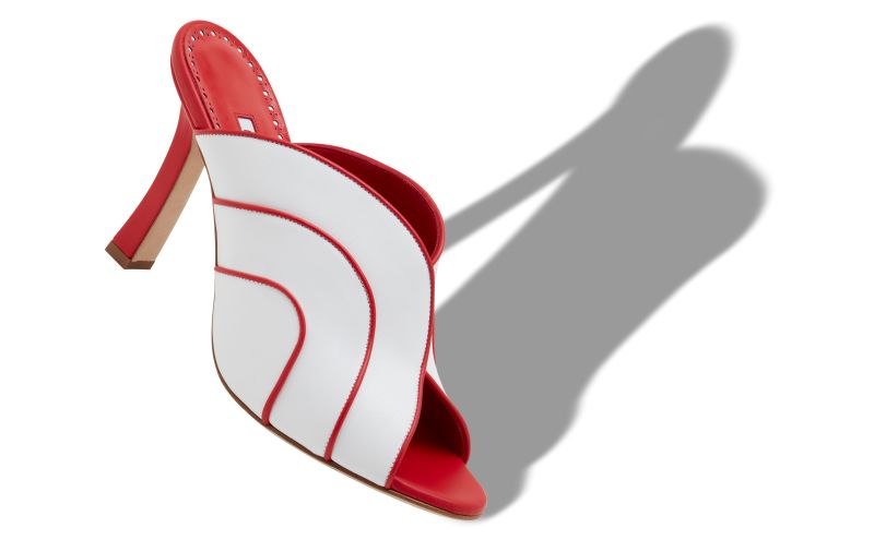 Nikanor, White and Red Nappa Leather Mules - €895.00 