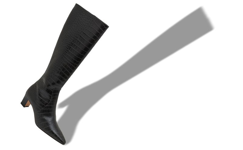 Penelope, Black Calf Leather Knee High Boots  - AU$2,695.00 