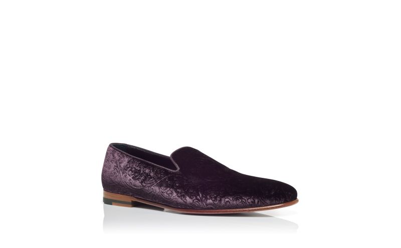 Mario, Dark Purple Velvet Loafers  - US$423.00