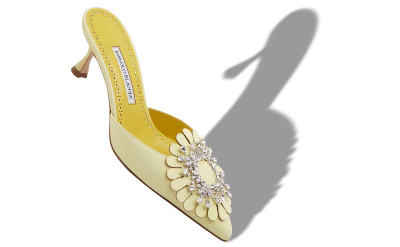 Shogmu, Yellow Suede Jewel Embellished Mules - £645.00 
