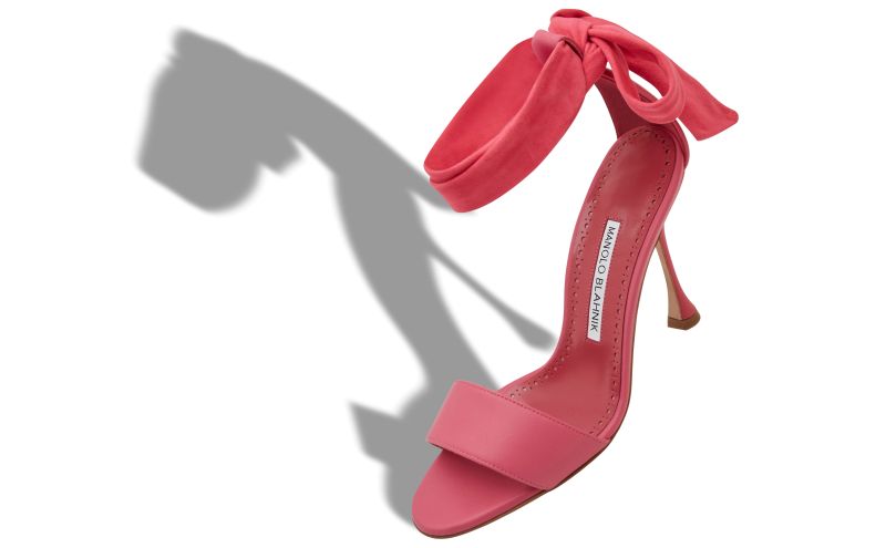 Chastana, Pink Nappa Leather Bow Detail Sandals - AU$743.00