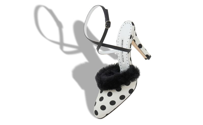 Mali, Monochrome Crepe De Chine Polka Dot Pumps - £745.00