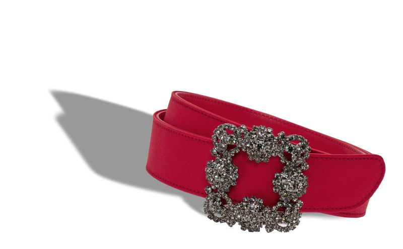 Hangisi belt, Red Satin Crystal Buckled Belt - AU$1,425.00