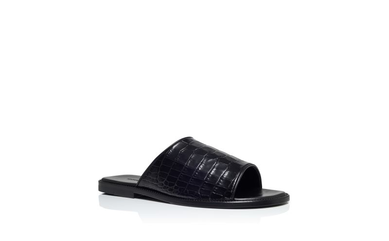 Vespasio, Black Calf Leather Sandals - US$373.00