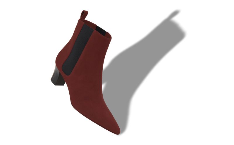 Designer Terracotta Red Suede Ankle Boots