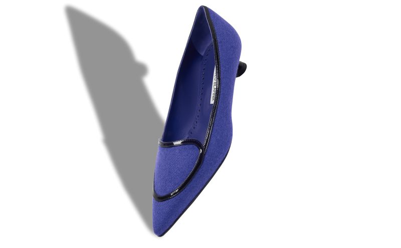 Rufo, Blue Wool Pointed Toe Pumps - US$537.00