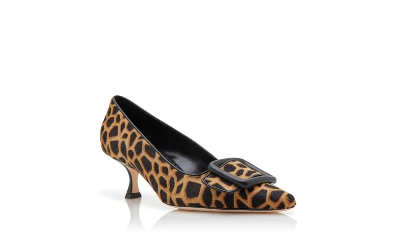 MAYSALEPUMP 50, Brown and Black Calf Hair Animal Print Pumps, 845 GBP