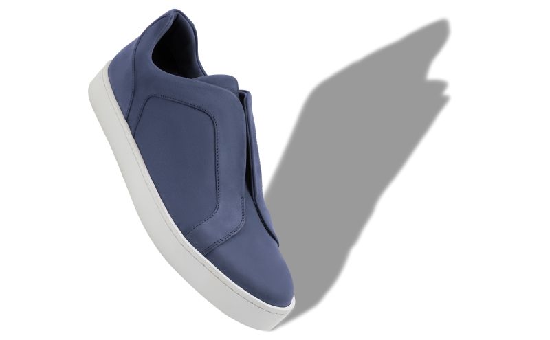 Agilio, Navy Blue Calf Leather Sneakers - US$885.00 
