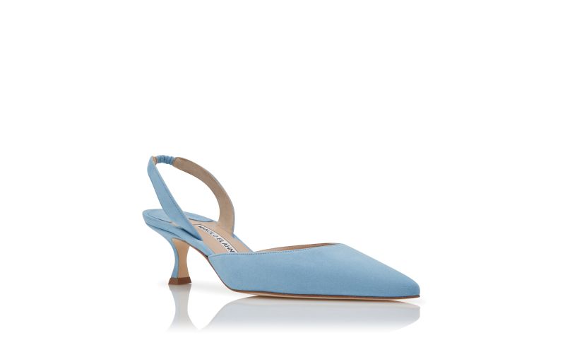 Carolyne 50, Blue Suede Slingback Pumps - AU$1,275.00