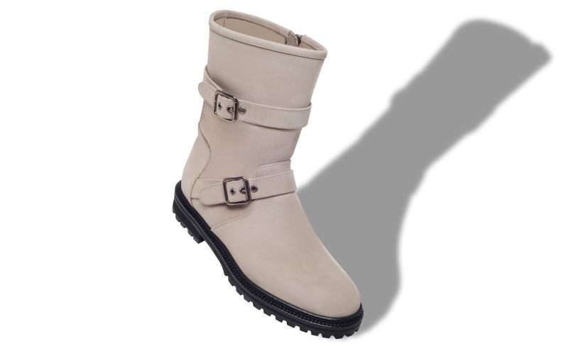 Sulaltrosa, Grey Nubuck Dual Buckle Ankle Boots  - US$1,495.00 