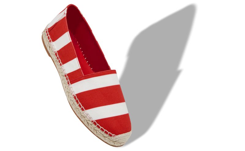 Sombrille, Red and White Striped Cotton Espadrilles  - CA$835.00 