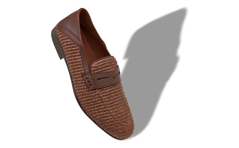 Padstow, Brown Raffia Penny Loafers  - £695.00 