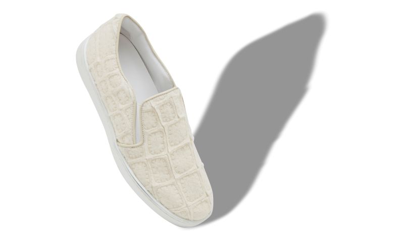 Nadora, Ivory Wool Textured Slip On Sneakers - AU$1,355.00 