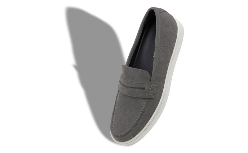 Ellis, Grey Suede Slip On Loafers - US$695.00