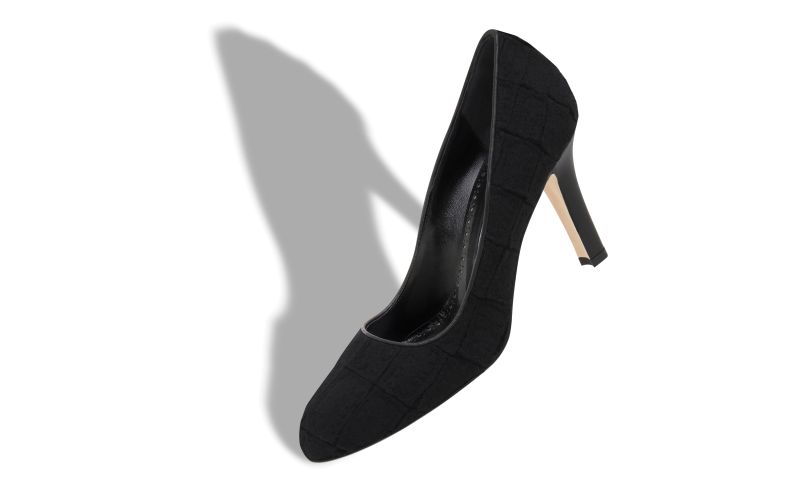 Uksor, Black Wool Textured Pumps - £725.00