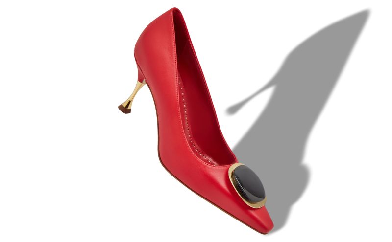 Chiaran, Red Nappa Leather Pointed Toe Pumps - AU$1,059.00 