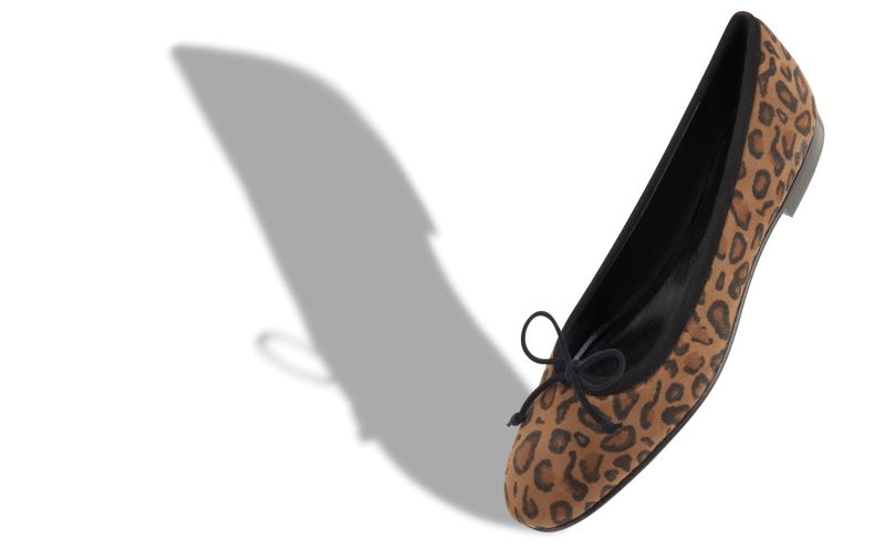 Veralli, Brown Suede Animal Print Ballerina Flats   - €695.00