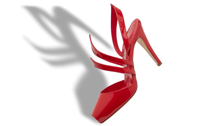 Develi, Red Patent Leather Slingback Pumps  - £825.00