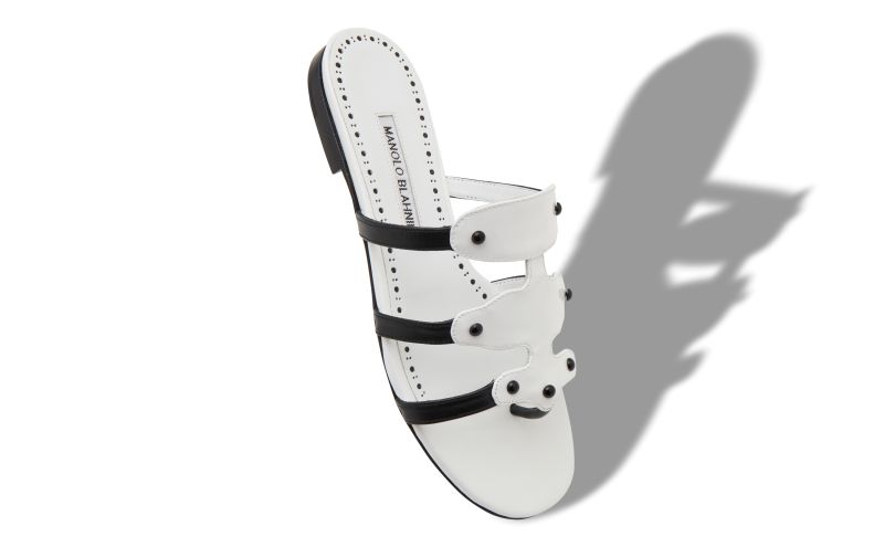 Syracusaflat, White Patent Leather Flat Sandals  - US$845.00 