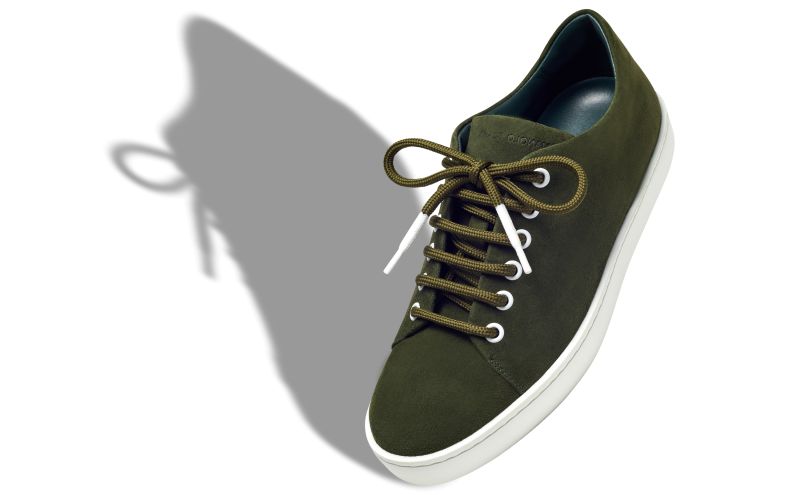 Semanada, Dark Green Suede Low Cut Sneakers - US$695.00