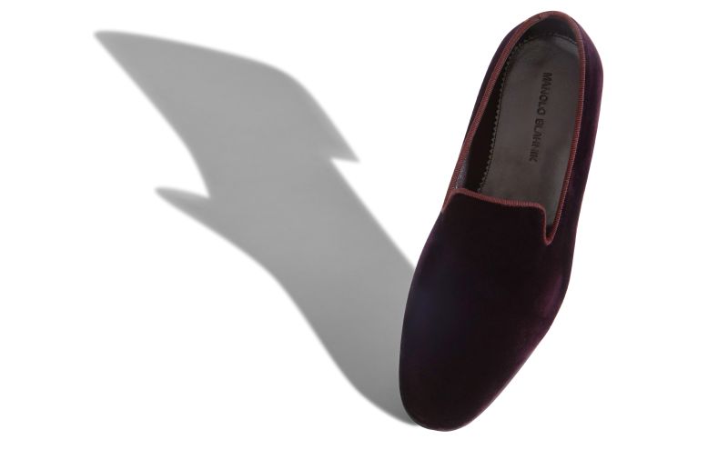 Mario velvet, Dark Purple Velvet Loafers - £675.00