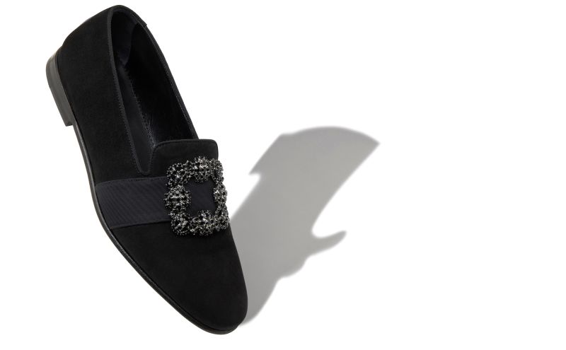 Carlton, Black Suede Jewel Buckled Loafers - US$1,195.00 