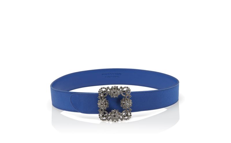 Hangisi belt, Blue Satin Crystal Buckled Belt - £675.00