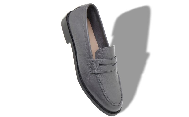 Perry, Dark Grey Calf Leather Penny Loafers - CA$673.00 