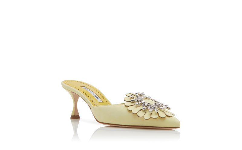 Shogmu, Yellow Suede Jewel Embellished Mules - £645.00