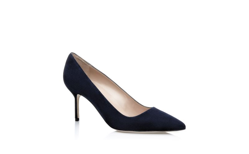 Bb 70, Navy Suede Pointed Toe Pumps - CA$945.00