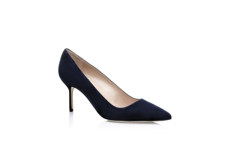 Bb 70, Navy Suede Pointed Toe Pumps - £595.00