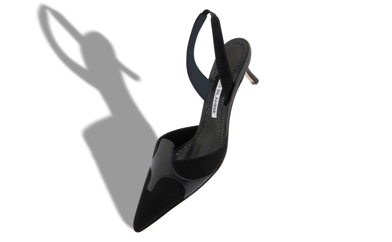 Poligleto, Black Suede Slingback Pumps - US$507.00
