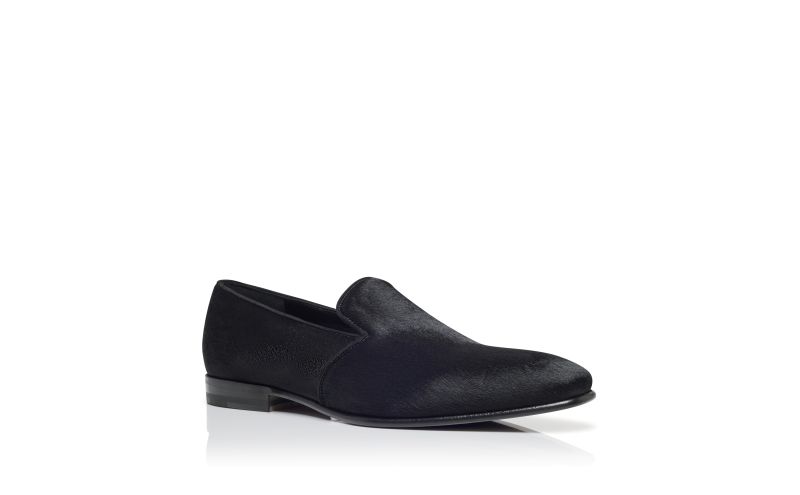 Djano, Black Calf Hair Loafers - US$473.00
