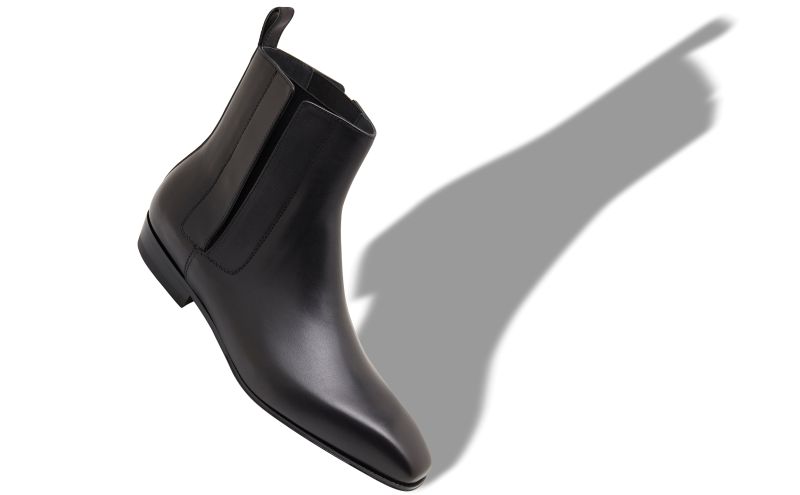 Bruton, Black Calf Leather Ankle Boots - £975.00 