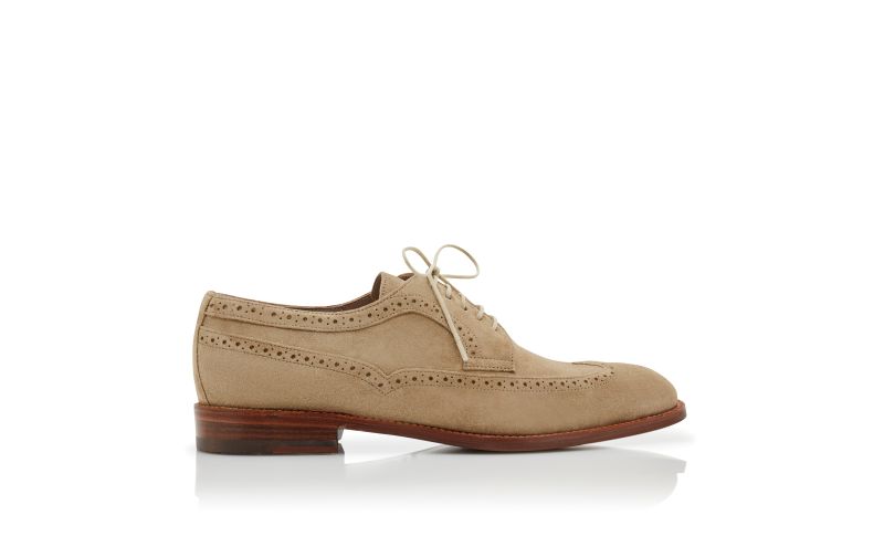 Side view of Tamarak, Brown Suede Lace-Up Oxfords - US$423.00