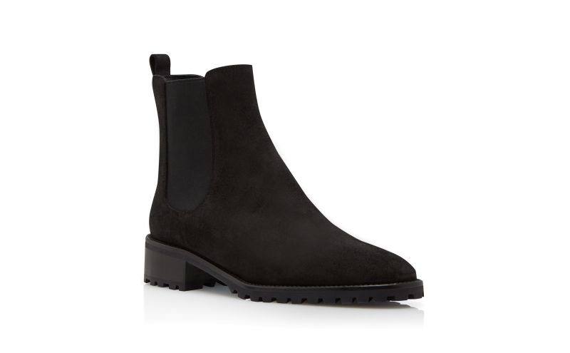 Chelata, Black Suede Chelsea Boots - US$995.00