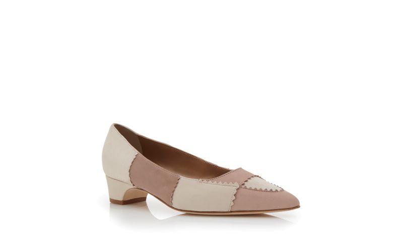 Malango, Beige and Cream Suede Patchwork Pumps - €775.00