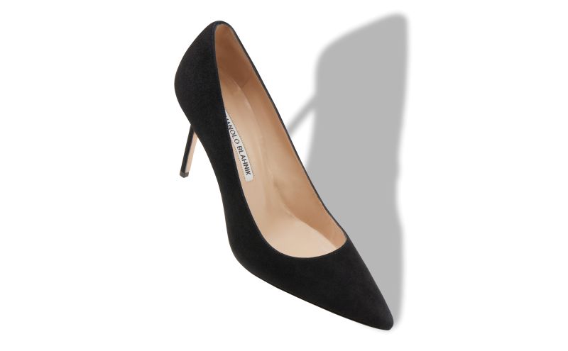 Bb 90, Black Suede Pointed Toe Pumps - US$725.00 