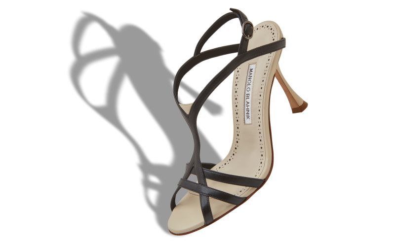 Betgieb, Cream and Black Nappa Leather Strappy Sandals - £418.00